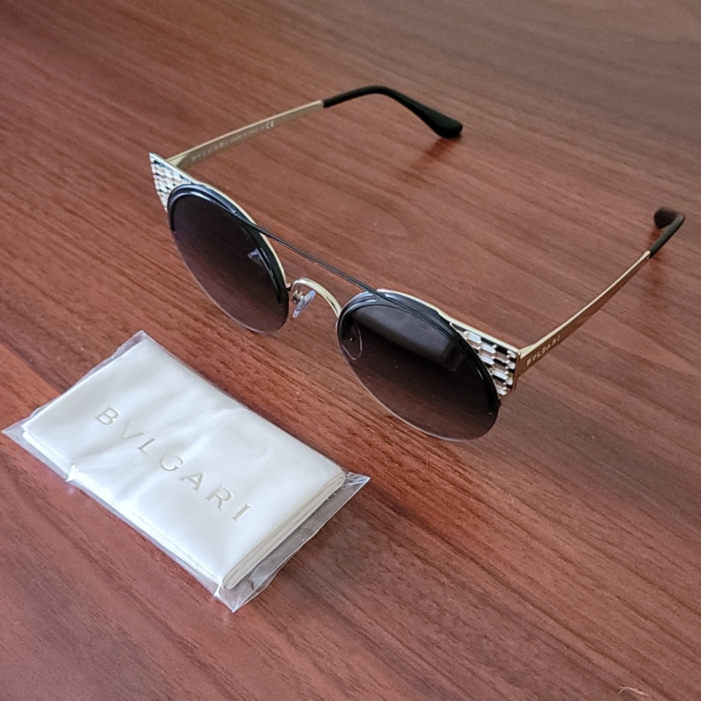 💙2xHP💙Bvlgari 54mm Cat Eye Rnd Gradient Sunglasses - Picture 9 of 16